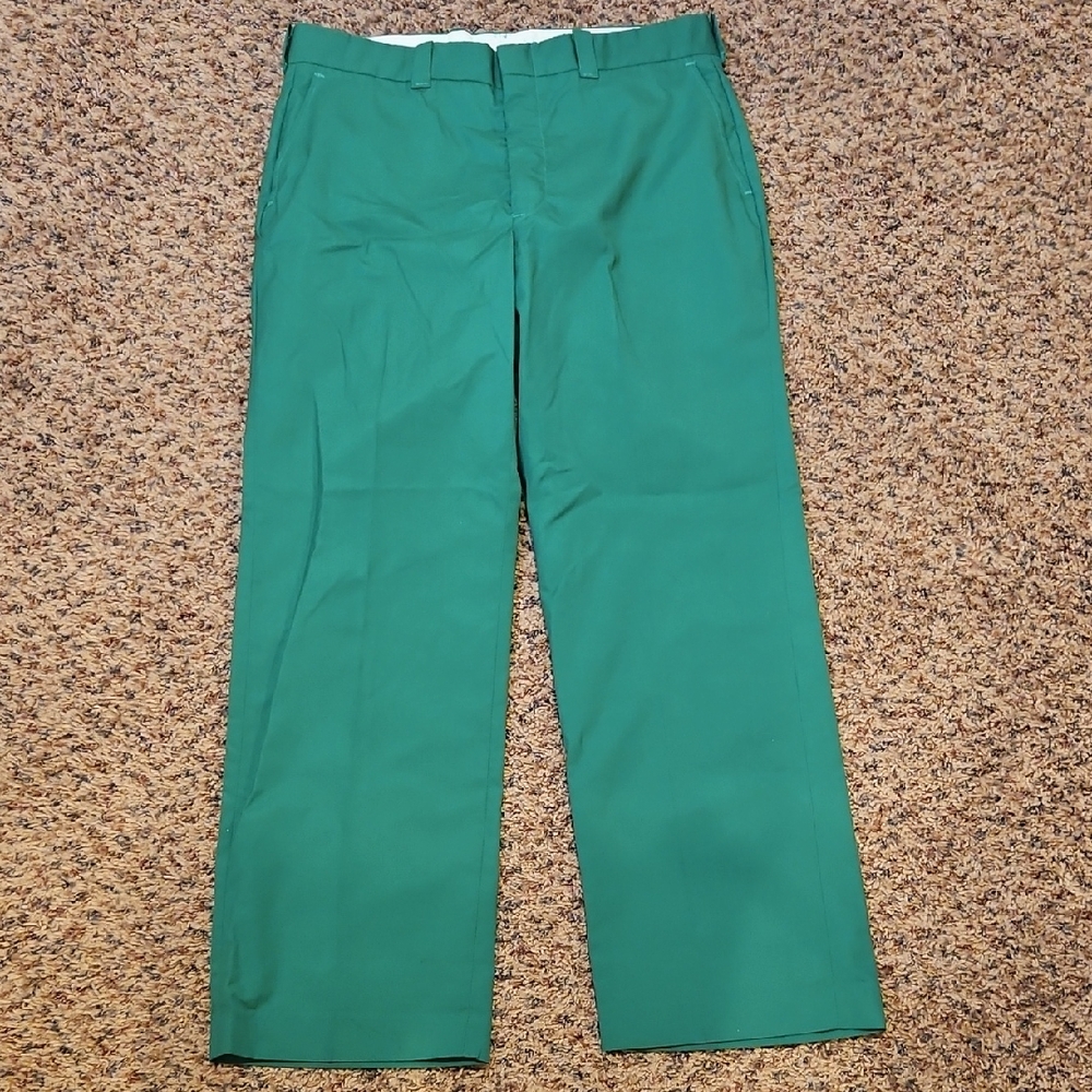 Vintage Woolrich Green Pants Slacks 1493 Kelly Front Pockets Belt Loop 70s